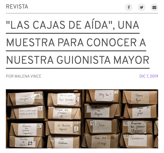 Una muestra para conocer a nuestra guionista mayor